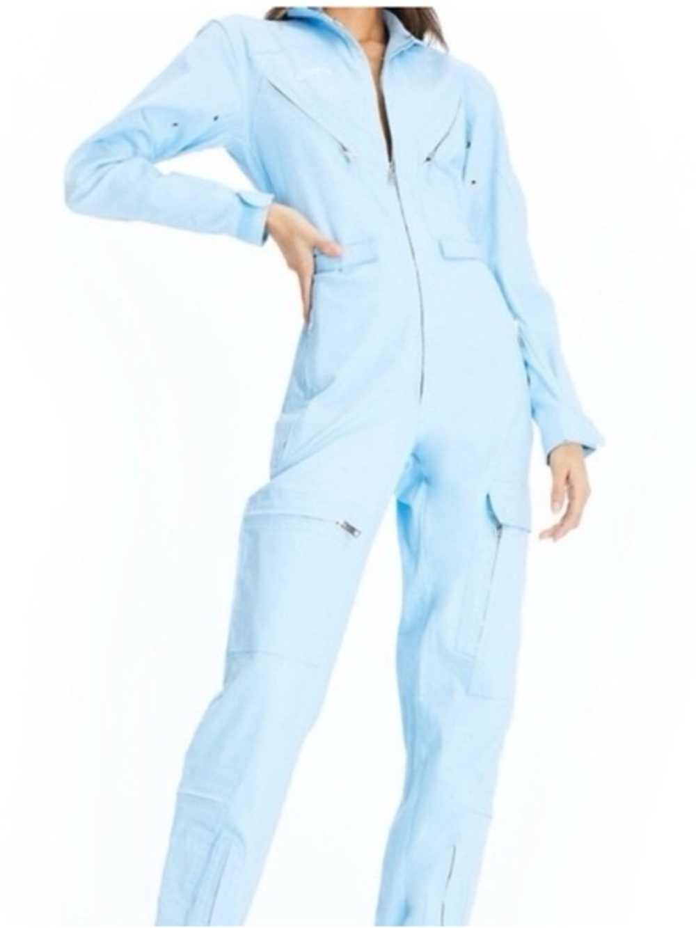 I.AM.GIA Neo Noir baby blue boiler Zip-Up Jumpsuit